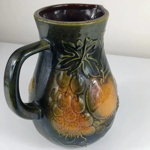 Vintage Scheurich Keramik West Germany Stoneware Juice Jug Apple Cherry Grape - Picture 11 of 12